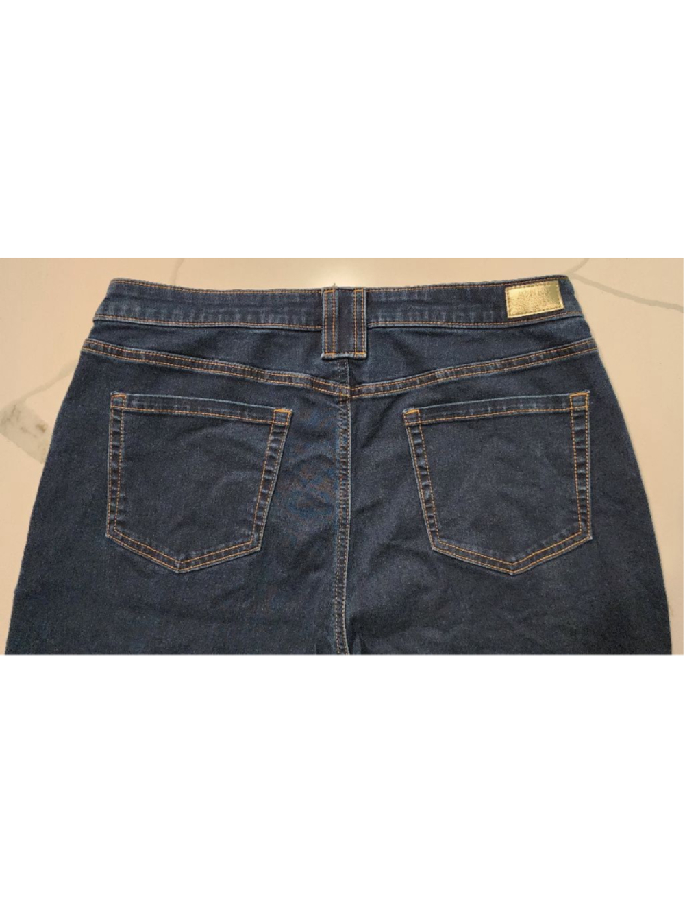 Jones New York Signature Lexington Wide Leg Jeans Women's Size 12 Dark Wash - Picture 4 of 13